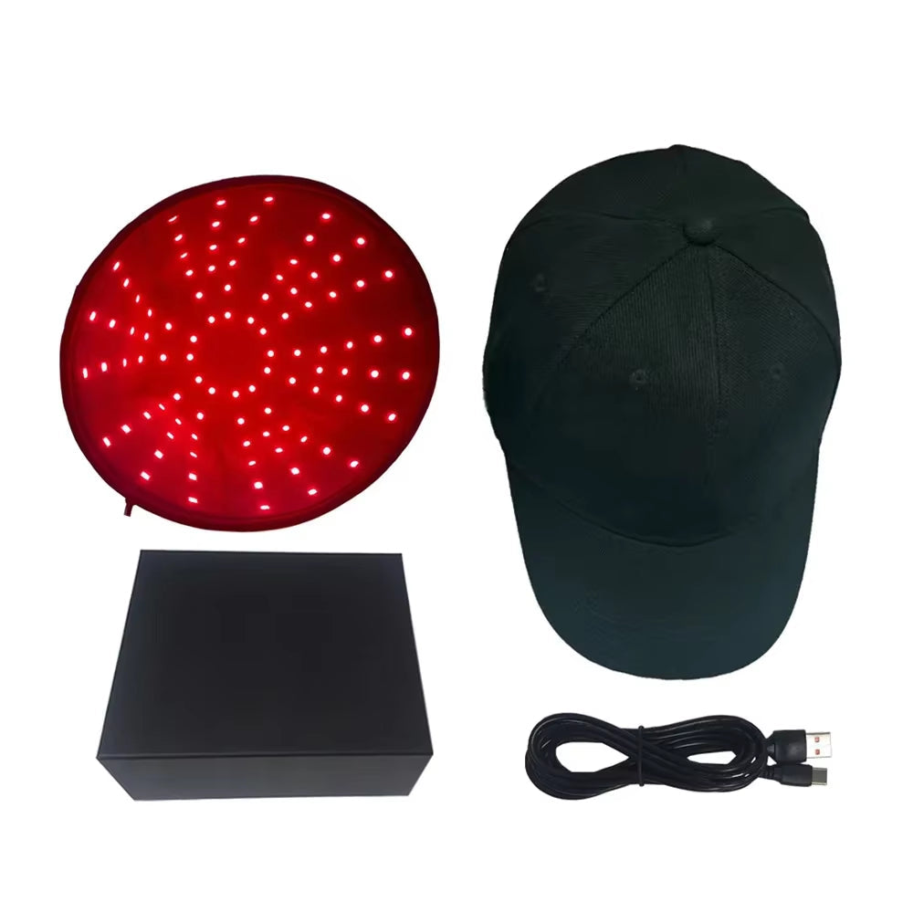 Red Light Therapy Hat with 96 Lamp Beads Laser Hair Growth Cap Professional Cap for Greasy Scalp Hair Care Adjustable Rear Strap